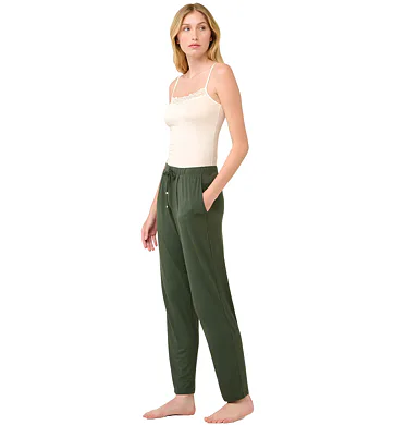 Dlouhé dámské letní kalhoty Vamp 22102 green ivy