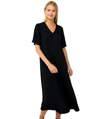 Jednoduché letní šaty s výstřihem do V Vamp 22511 black