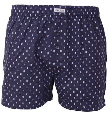Pánské bavlněné trenky s jemným vzorem Andrie PS 5894 navy