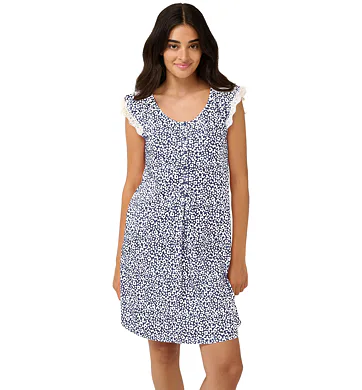 Bavlněná kojící a těhotenská noční košile Vamp 22220 blue peony