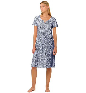 Bavlněná letní noční košile Vamp 22224 blue peony