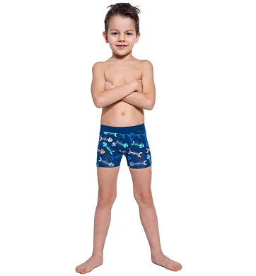 Chlapecké boxerky Cornette Kids Fishbone navy