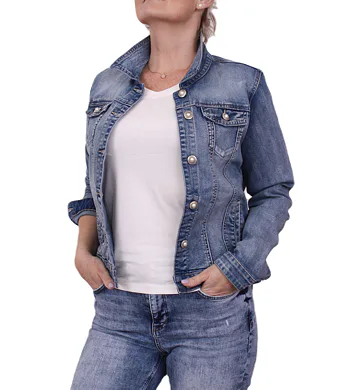 Dámská riflová bundička E384 denim