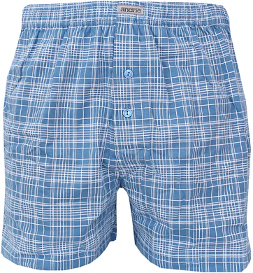 Pánské bavlněné trenky s jemným vzorem kostky Andrie PS 5886 jeans