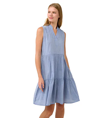 Letní šaty Vamp bez rukávů s výstřihem do V 22881 blue infinity