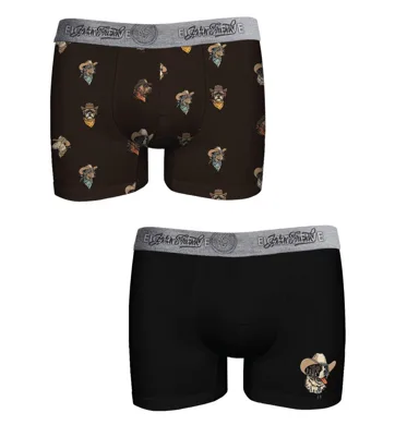 Bavlněné boxerky pro muže John Frank JF2BEF43 černé - 2pack