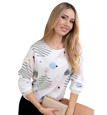 Dámská vzorovaná halenka M. Hajdan BL1220 modrý kruh