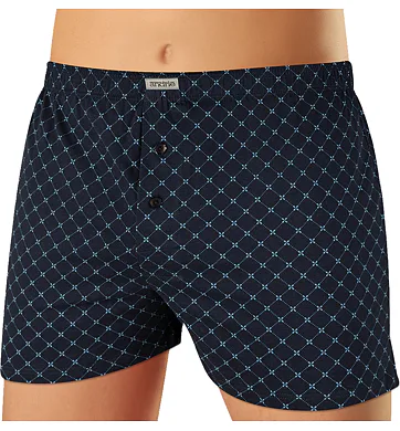 Pánské bavlněné trenky s jemným vzorem Andrie PS 5896 navy