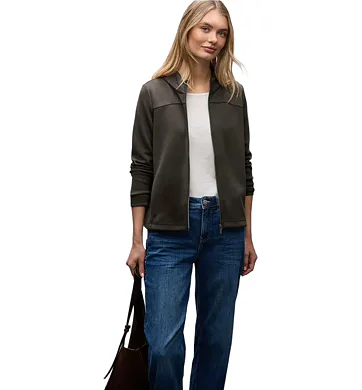 Dámská mikina na zip s vysokým límcem Street One 324182 čokoládová