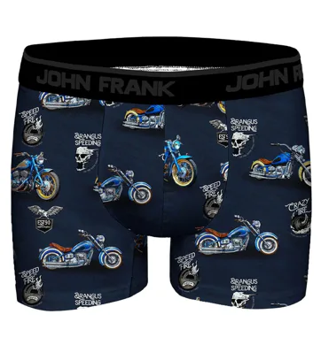 Pánské boxerky s potiskem motorek John Frank JFBD371 moto