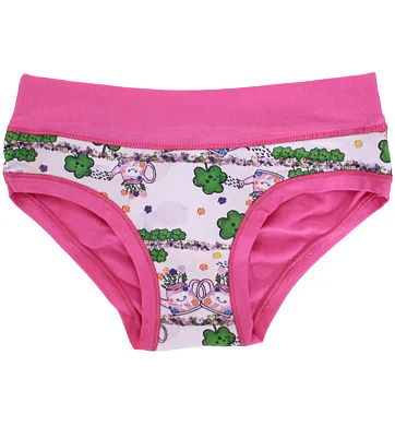 Dívčí bavlněné kalhotky s potiskem konviček Emy B2956 rosa fluo