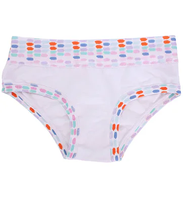 Dívčí bavlněné kalhotky s barevným lemem Emy B2964 bílá
