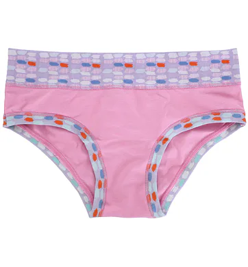 Dívčí bavlněné kalhotky s barevným lemem Emy B2964 pink