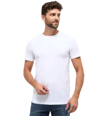 Pánské bílé slim tričko AMJ TRM001 bílá
