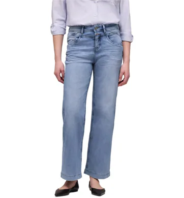 Dámské wide leg jeans Street One Emee 380299 light blue wash