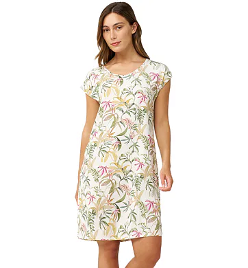 Dámská modalová noční košile s potiskem Vamp 24151 olivová