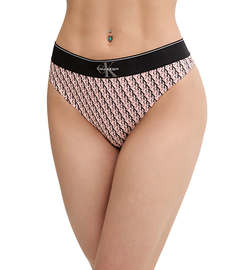 Dámské tanga Calvin Klein QF8813 logo bright peach