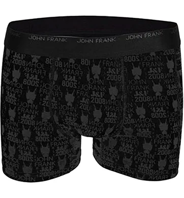 Boxerky pro muže s potiskem John Frank 108 černá