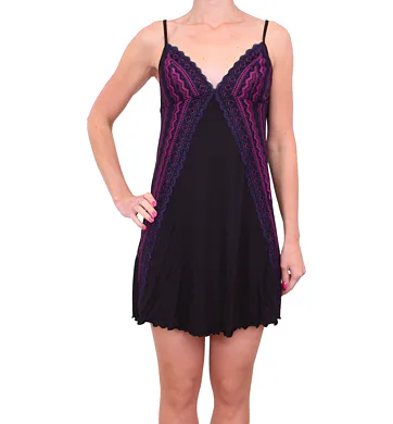 Noční svůdná košilka Follia Intimo Mandy černo fuchsia