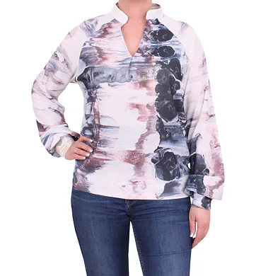 Atraktivní dámská košile Fashion Mam 1520 jeans vzor