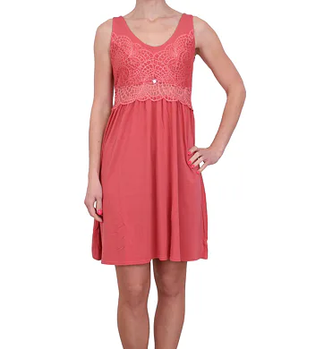 Modalová košilka s krajkou Vamp! Lacey 16154  red dahlia