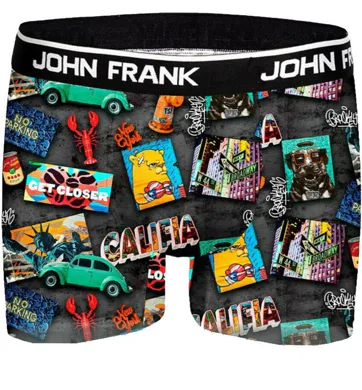 Boxerky pro muže s barevným potiskem John Frank 343 mural