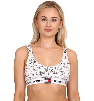 Sportovní podprsenka přes hlavu Tommy Hilfiger Bralette UW0UW02246 tisk