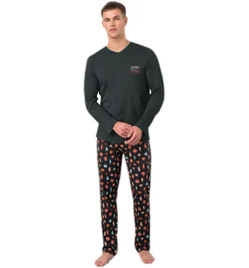 Dlouhé pánské pyžamo Vamp! Rory 17616 dark gray