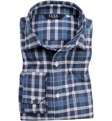 Flanelová košile Luiz Bruno jeans kostička