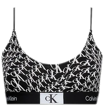 Calvin Klein String Bralette Ck96 QF7216E černobílá