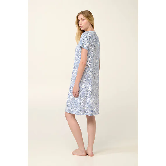 Letní noční košile Vamp s knoflíkovou légou 22013 blue serene