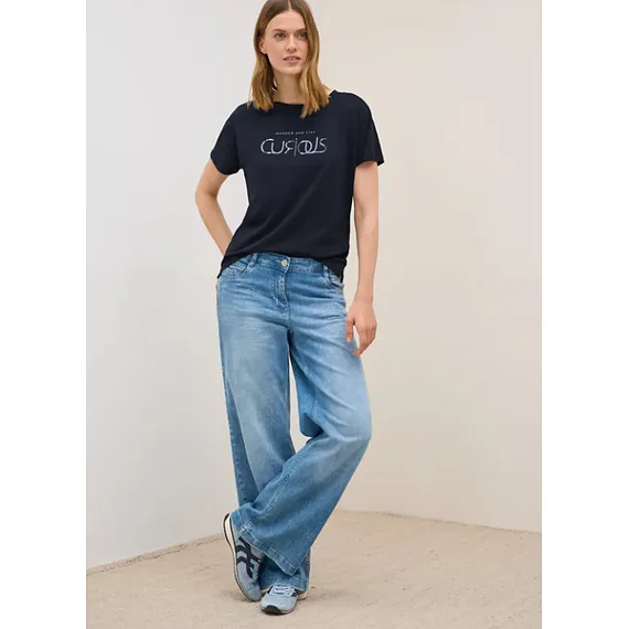 Dámské tričko Cecil s krátkými rukávy 323705 navy