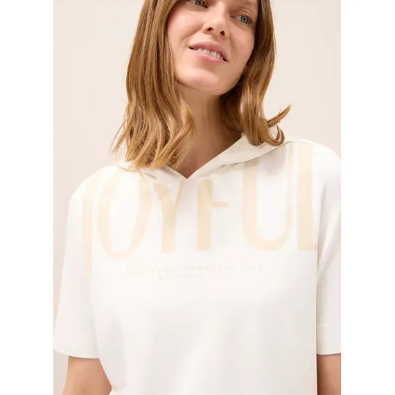 Dámské tričko Cecil s kapucí 323876 cream
