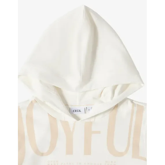 Dámské tričko Cecil s kapucí 323876 cream