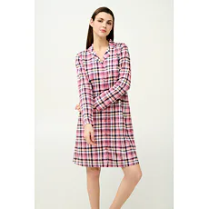 Dámská bavlněná noční košile Vamp s knoflíky 23211 pink wood