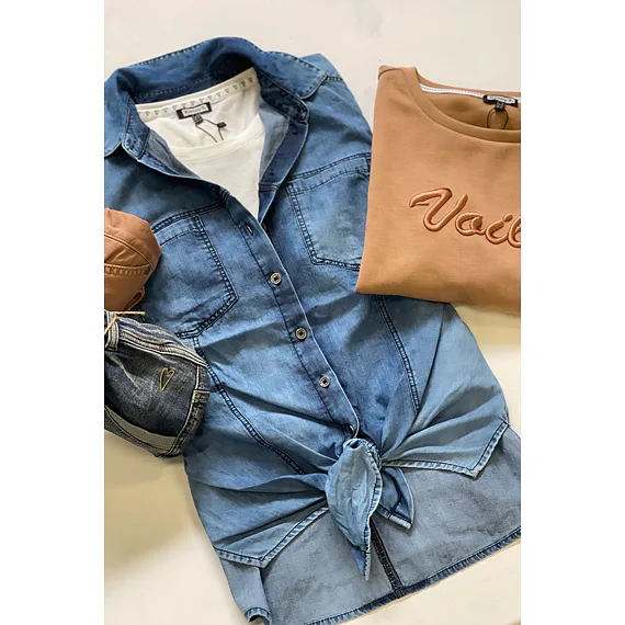Džínový vzhled halenky na košili Kenny S. 811964 jeans